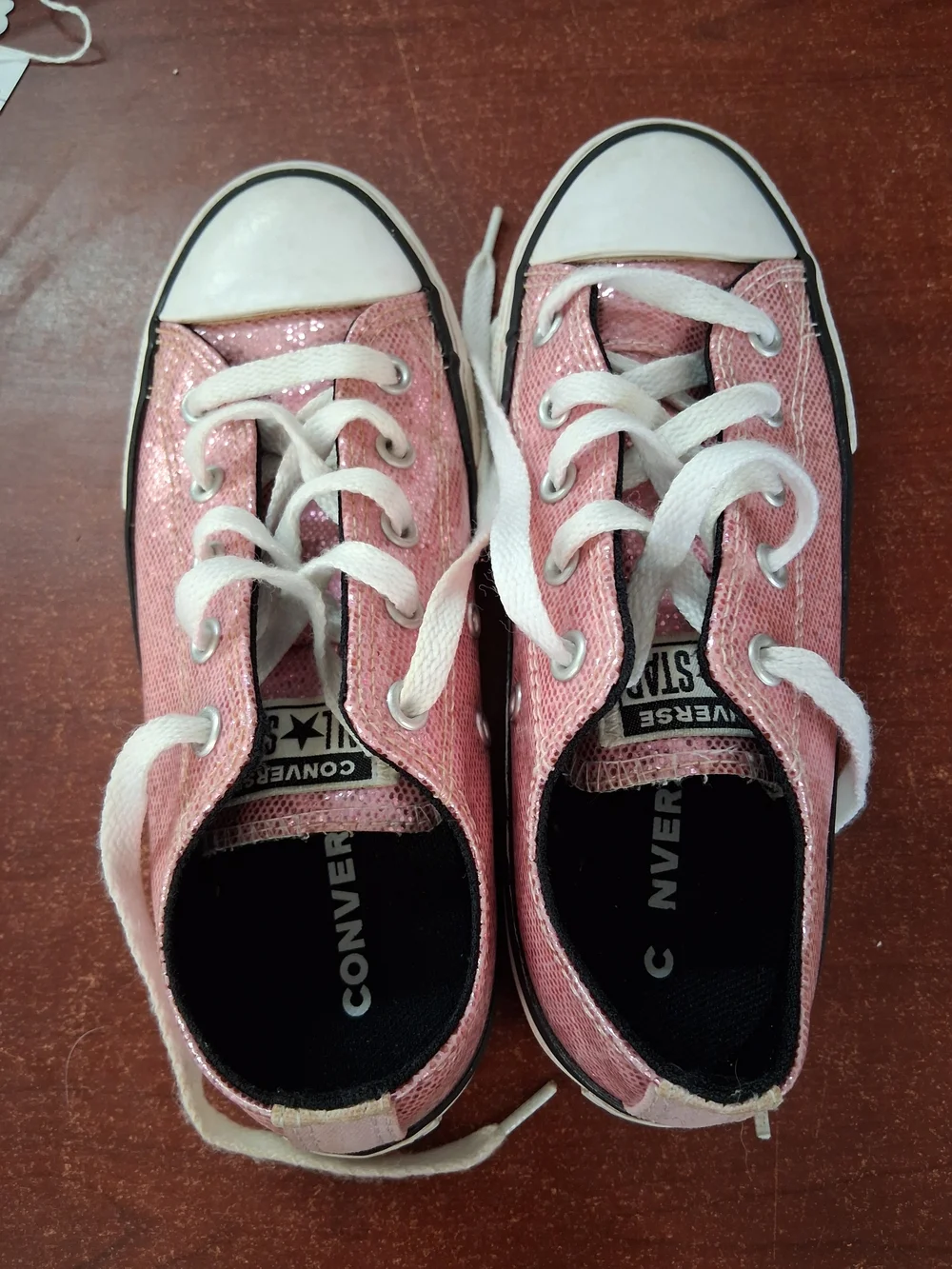 Converse Kids Pink Sequin Low Top Sneakers